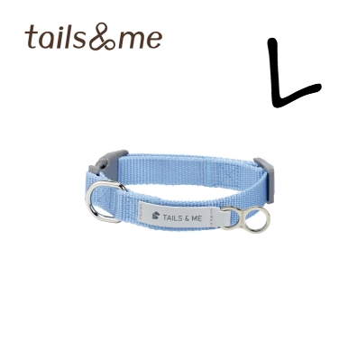 Tails & Me 尼龍頸圈 - 天藍 L  ( 寬2.5cm / 頸圍36-50cm )