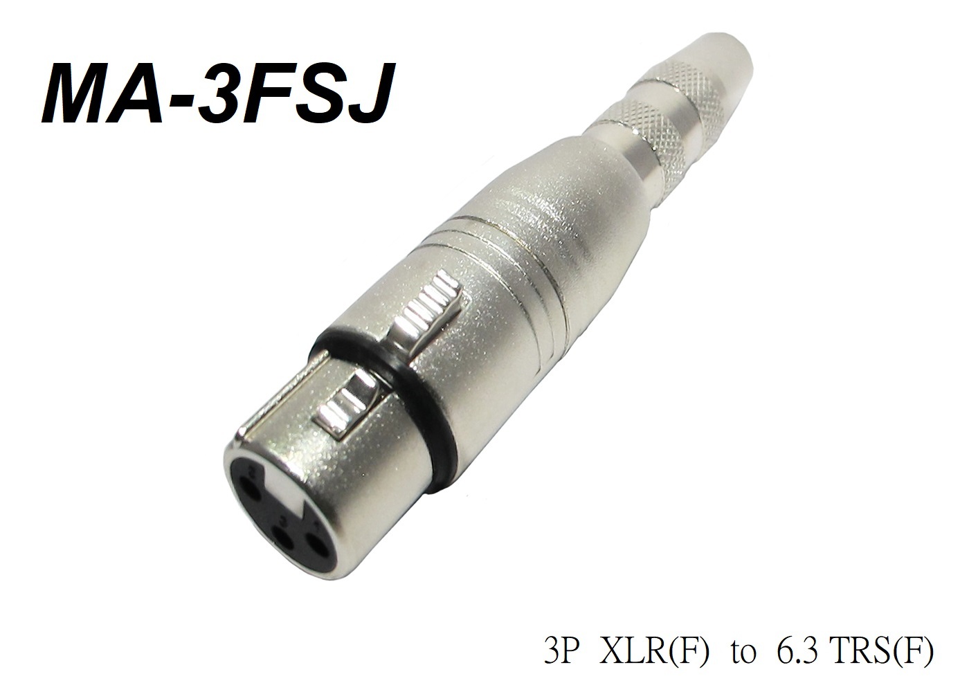 Stander 轉接頭 XLR轉6.3 雙聲道 XLR to TRS 卡農母 轉 6.3母 卡農母 轉 6.3母 Cannon to 6.3｜ MA-3FSJ (XLR母 轉 6.3mm母)