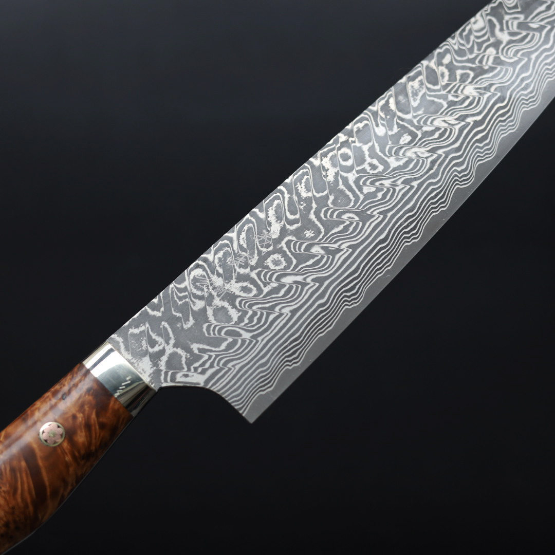 田中一之 誠貴作 ブラックダマスカス sg2 牛刀　210mm 加藤義実牛刀210mm SG2 黑染鎳大馬士革墨流