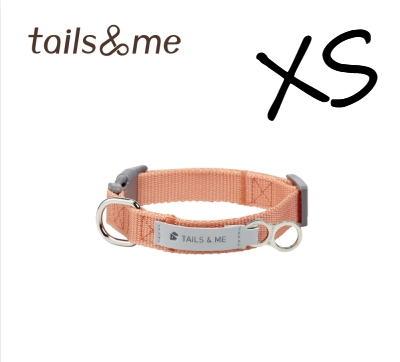 Tails & Me 尼龍頸圈 - 粉橘 XS  ( 寬1.2cm / 頸圍18-24cm )