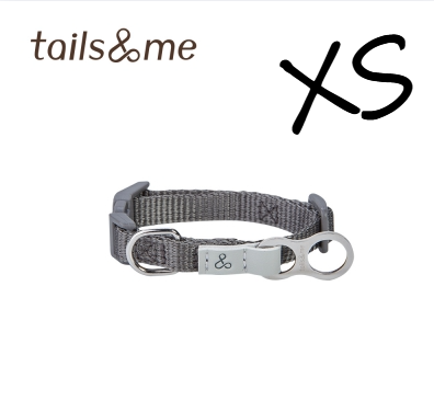 Tails & Me 尼龍頸圈 - 深灰 XS  ( 寬1.2cm / 頸圍18-24cm )