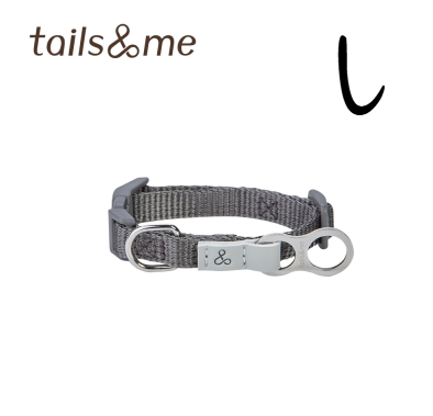 Tails & Me 尼龍頸圈 - 深灰 L  ( 寬2.5cm / 頸圍36-50cm )