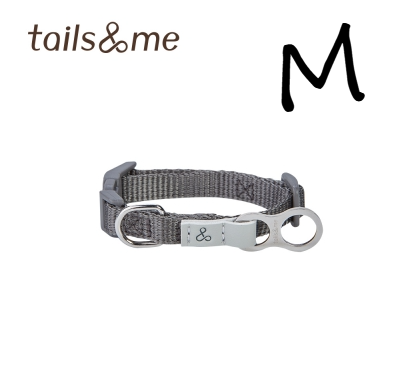 Tails & Me 尼龍頸圈 - 深灰 M ( 寬 2cm / 頸圍 28-38cm )
