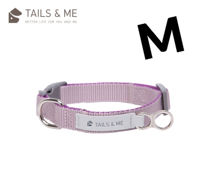 Tails & Me 尼龍頸圈 - 深紫灰紫 M ( 寬 2cm / 頸圍 28-38cm )