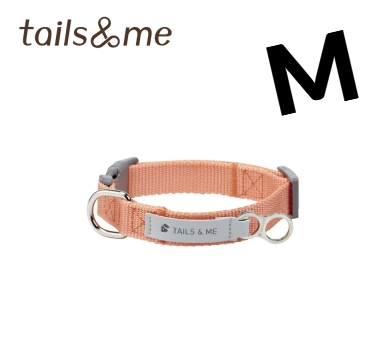 Tails & Me 尼龍頸圈 - 粉橘 M ( 寬 2cm / 頸圍 28-38cm )