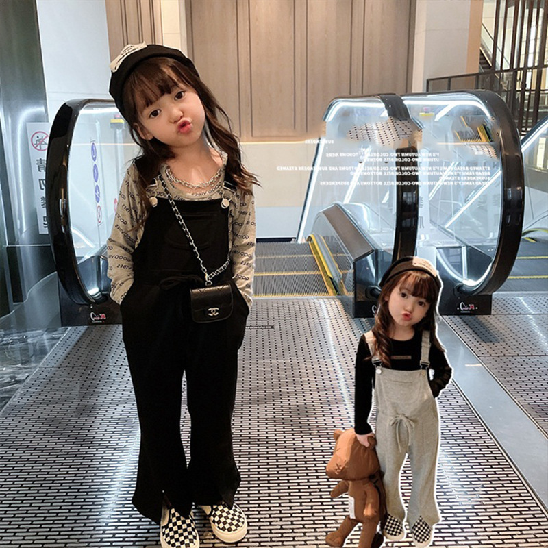 前開岔純棉吊帶褲 2色