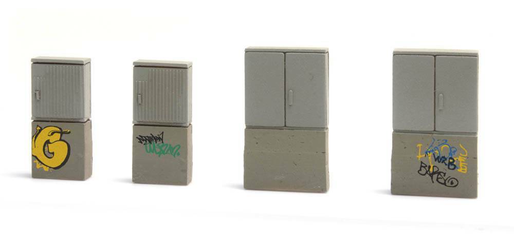 Artitec 387.375 HO規 Deutsche Bahn Switchboxes with Graffiti 塗鴉德國變電箱