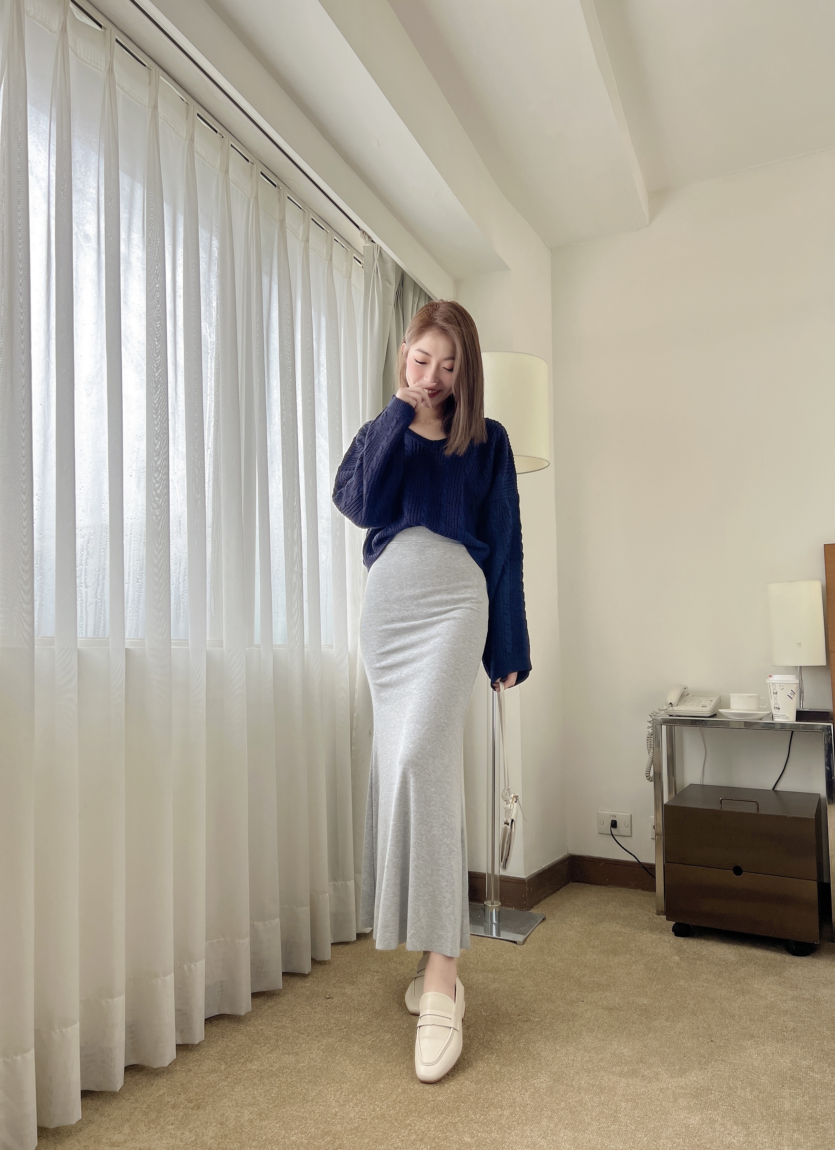 韓妞好身材彈性魚尾棉裙