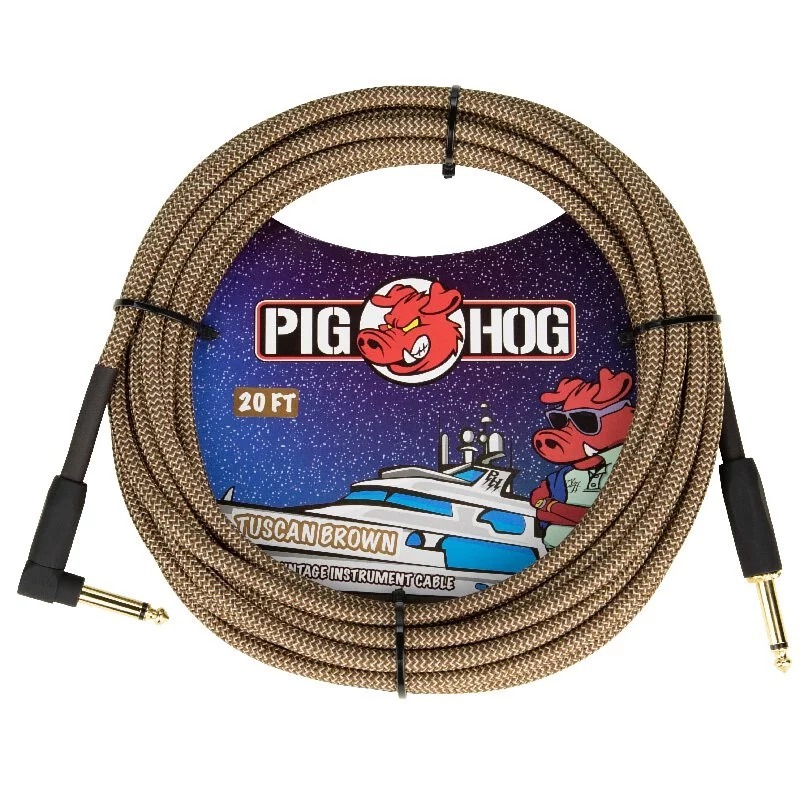 PIG HOG PIG HOG 咖啡色 IL頭 樂器導線 編織系列 Tuscan Brown 第 2 張圖片｜三峽配件 / 週邊