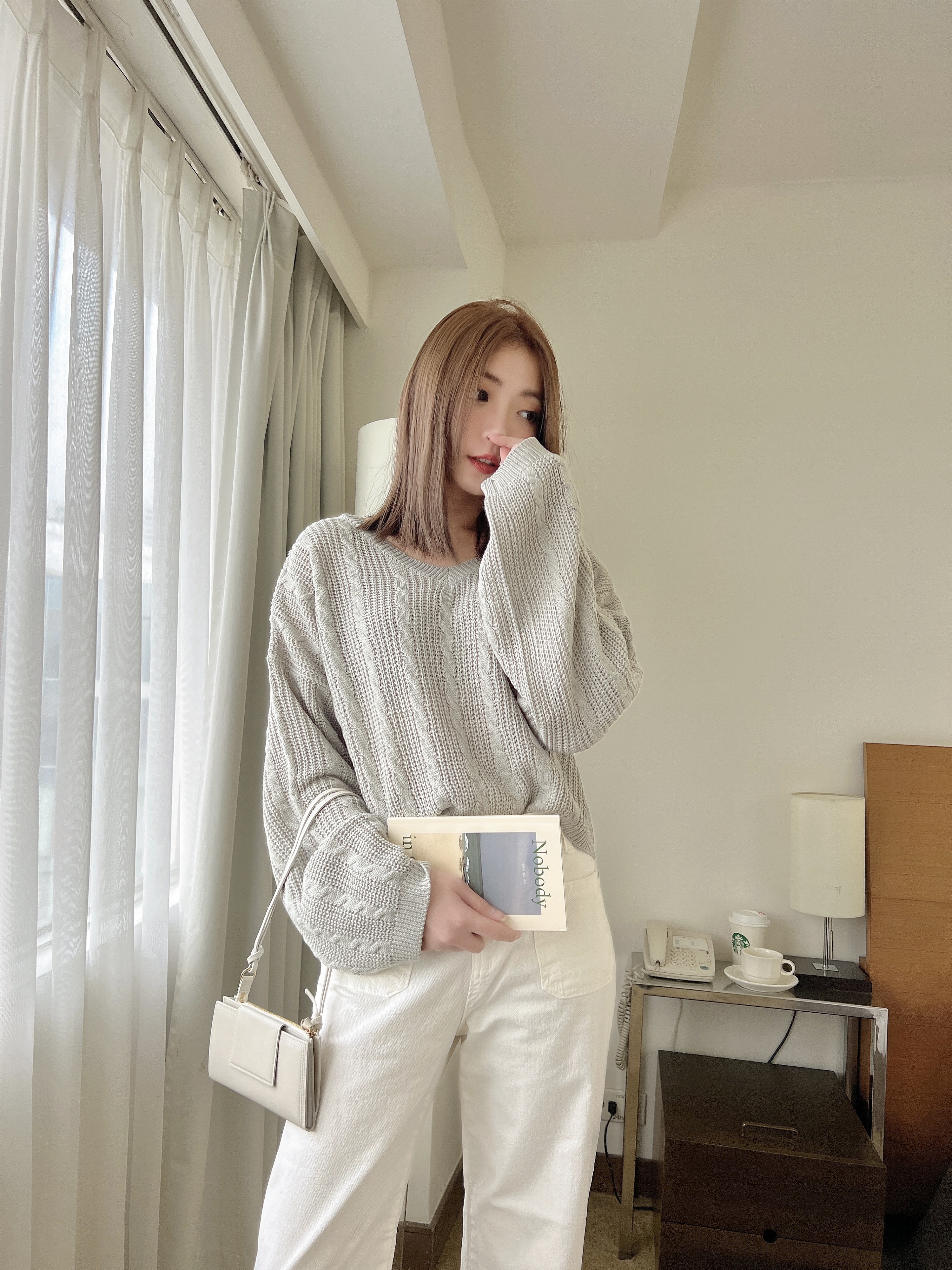 大推薦超美垂墜Ｖ領麻花柔感針織