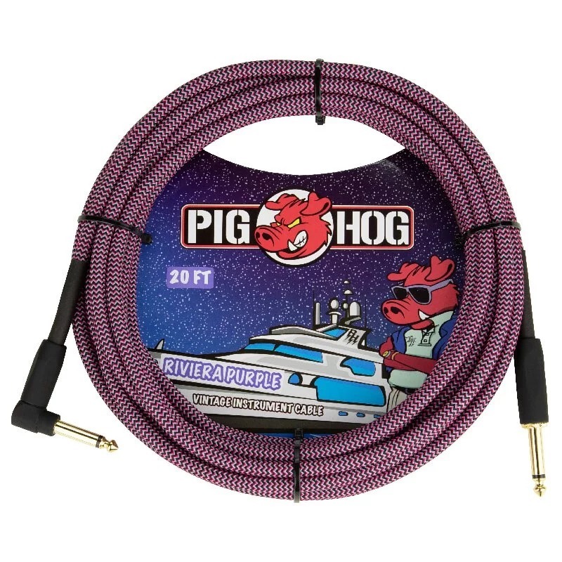PIG HOG PIG HOG 淡紫黑色 IL頭 樂器導線 編織系列 Riviera Purple 第 2 張圖片｜三峽配件 / 週邊