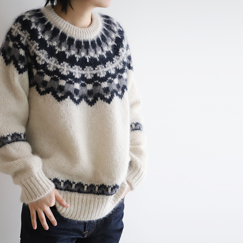 MOHAIR NORDIC CREWNECK KNIT