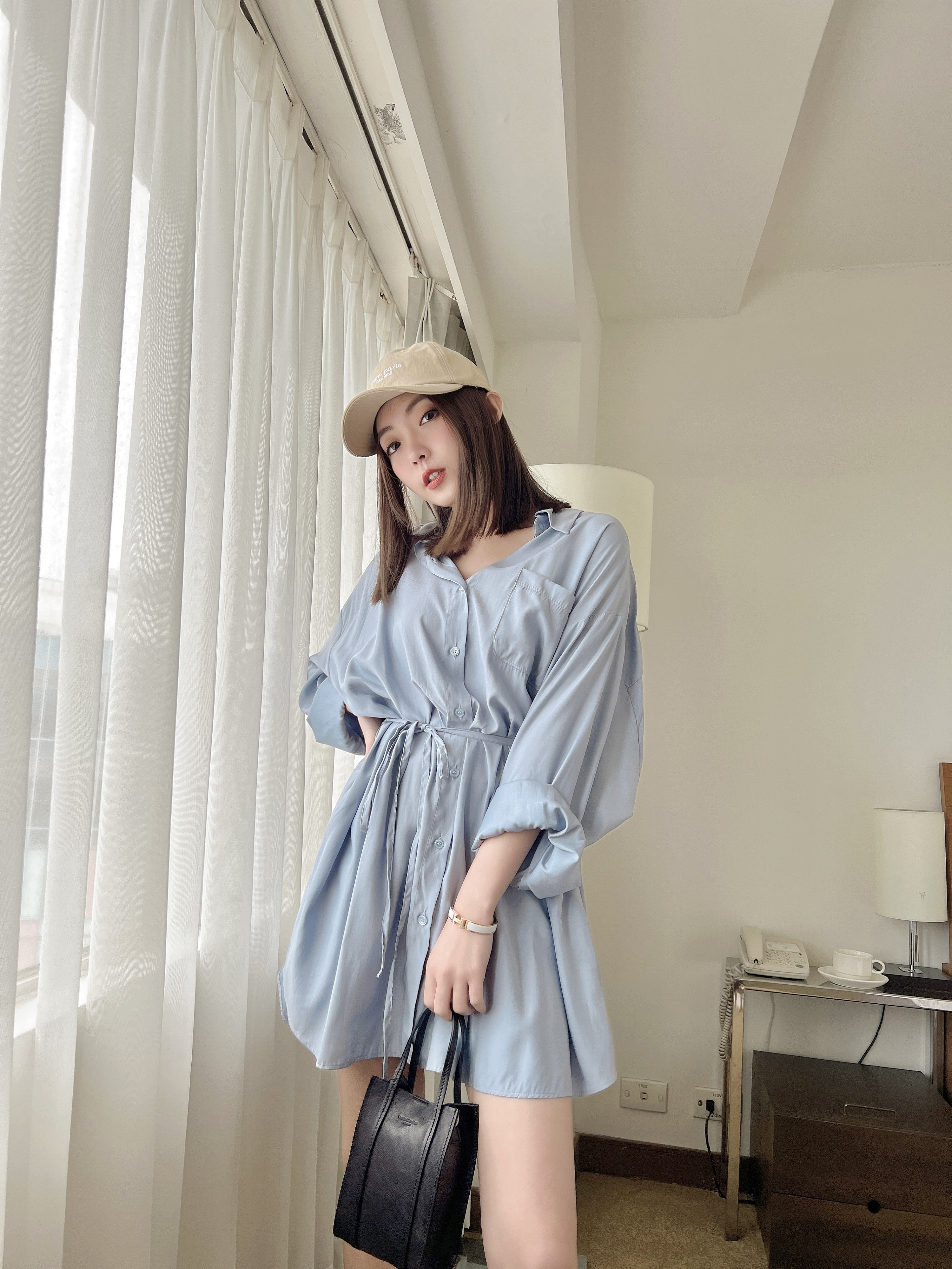 韓系小女人細緻絲柔感多way綁帶襯衫(3色)