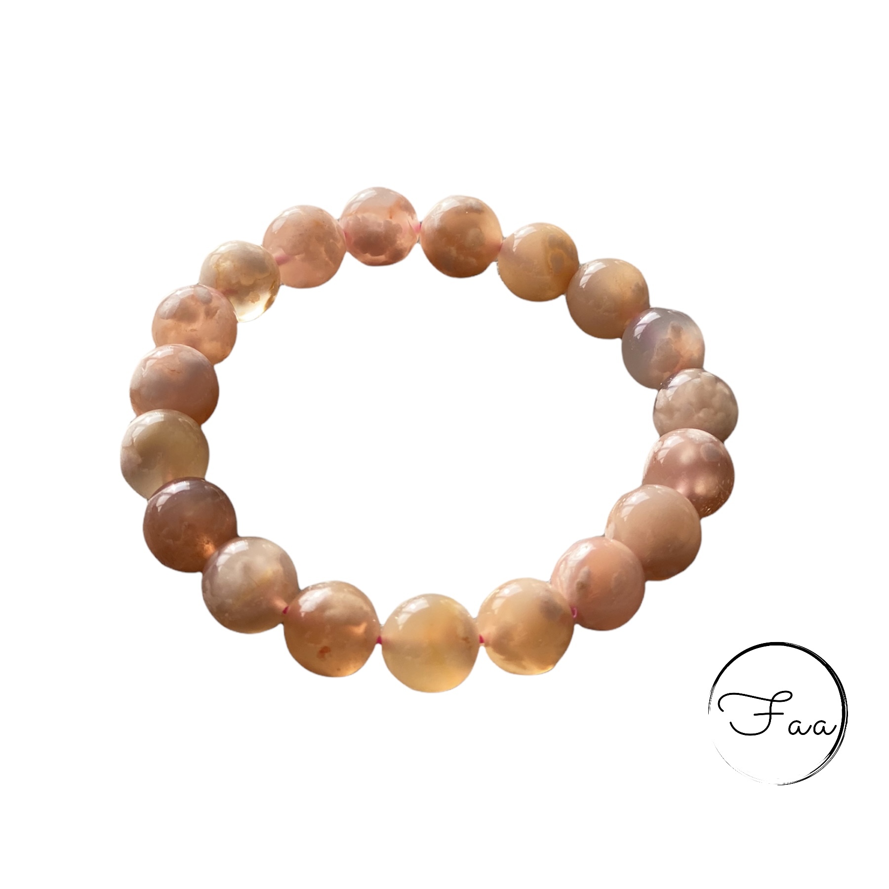 No.5 cherry blossom agate bracelet 10.9mm