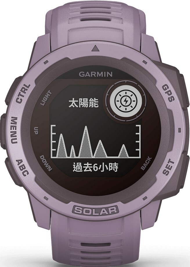 萬年鐘錶 - GARMIN Instinct Solar 軍規心率GPS運動腕錶  010-02293-42 /  蘭花紫  錶徑 45mm
