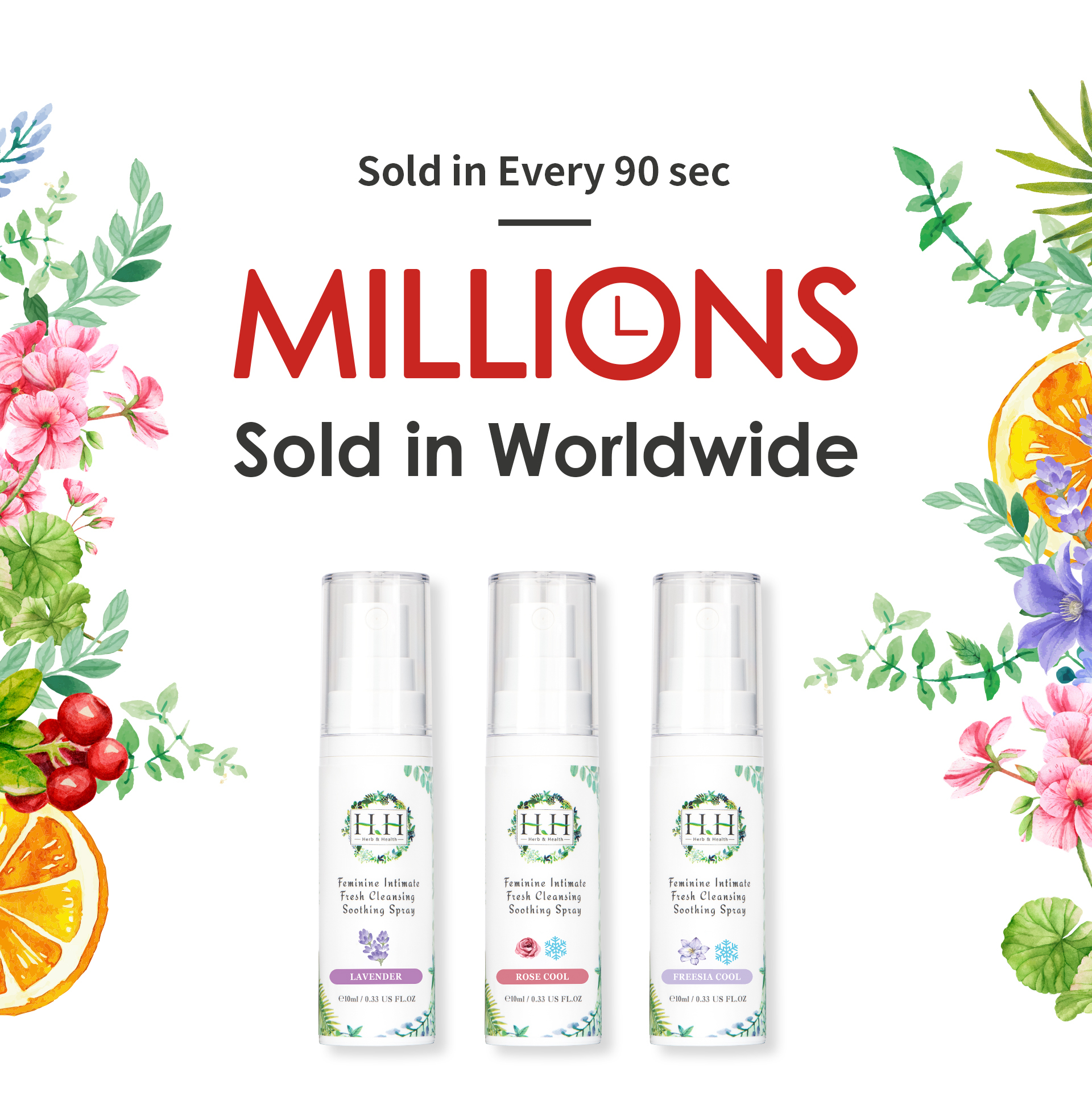 HH Feminine Cleansing Soothing Spray Travel Set