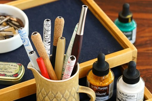 原木沾水筆桿：適用於各款筆尖