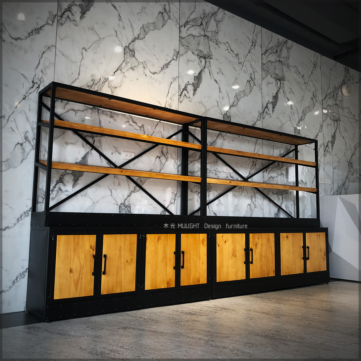 LOFT經典復古實木帶梯置物架(可訂製)