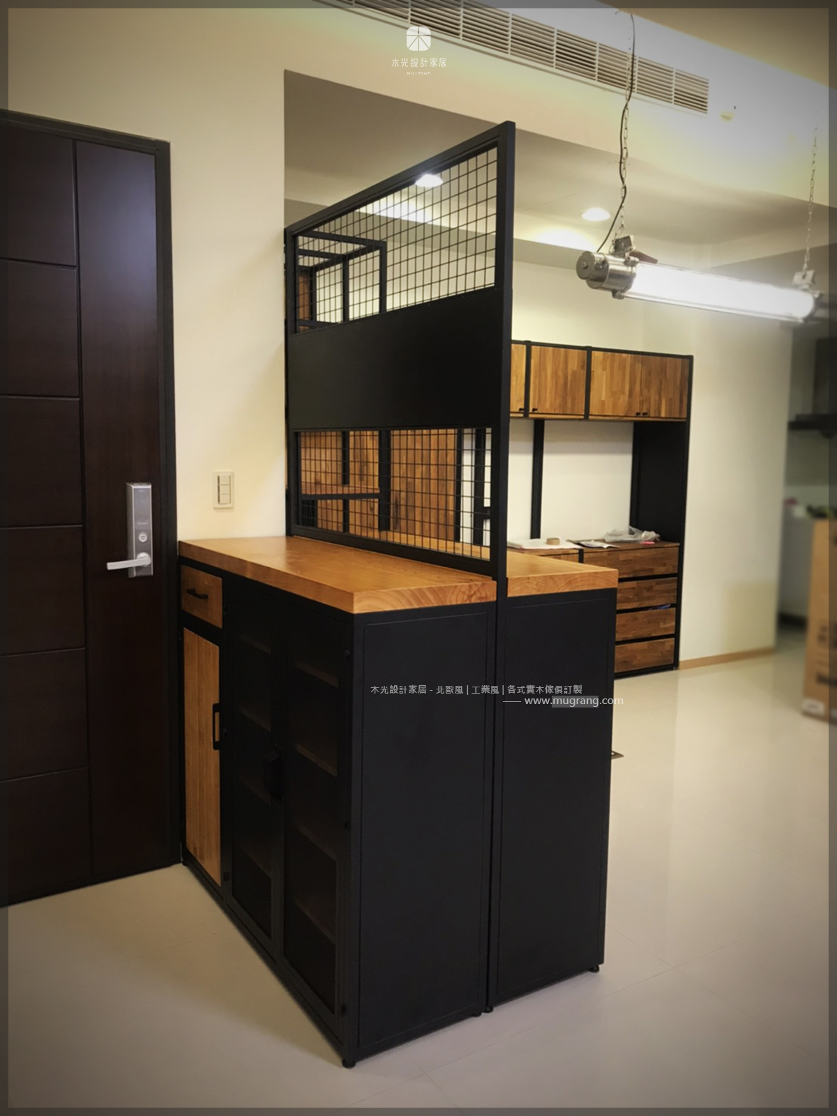 CA0001-復古鐵藝方格屏風櫃