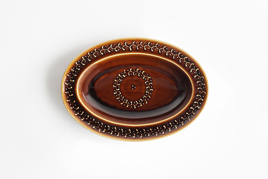amabro-DAYS OF KURAWANKA OVAL PLATE /SLIPWARE