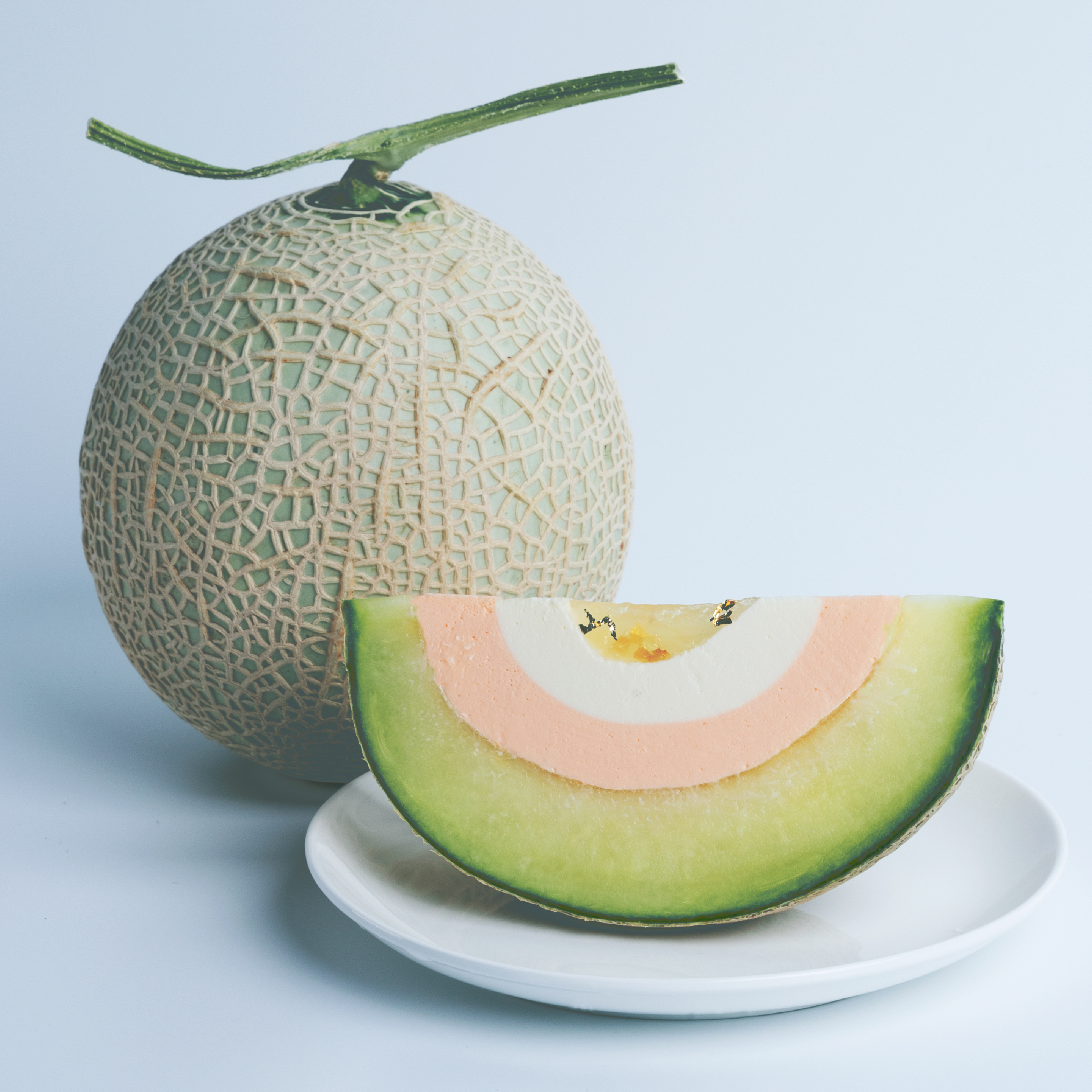 Japanese Melon Greek Yogurt Cheese Sliced Cake