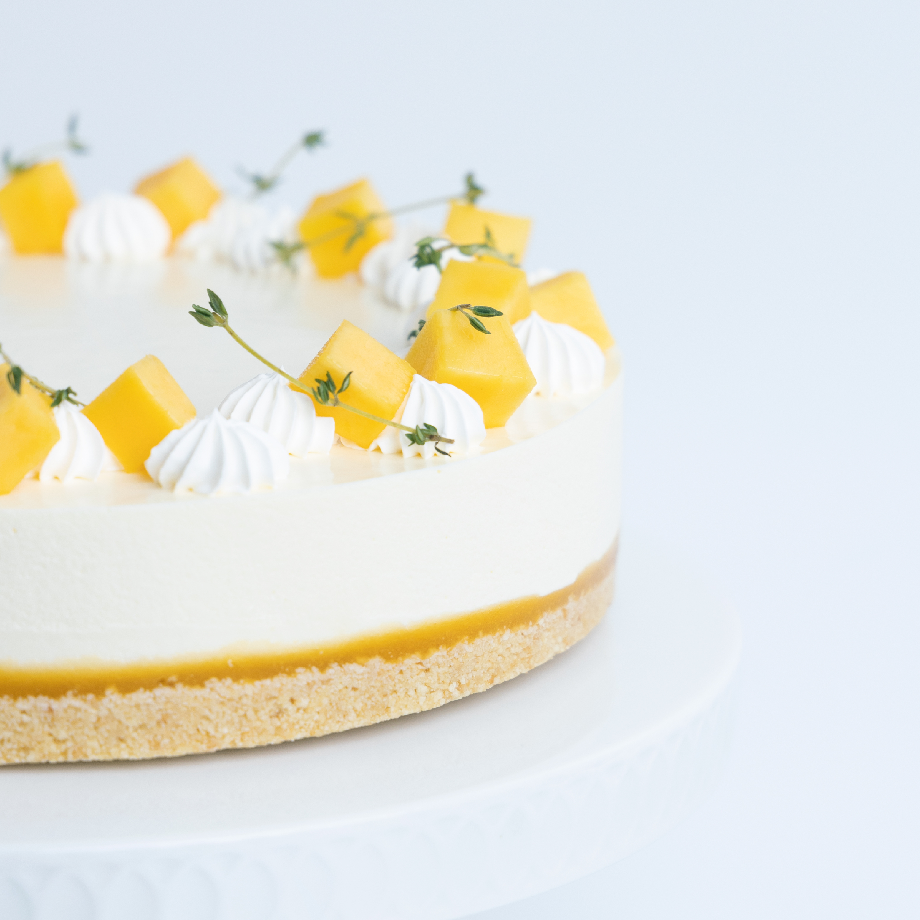 Dragon Fruit Mango Greek Yogurt Cheese Cake