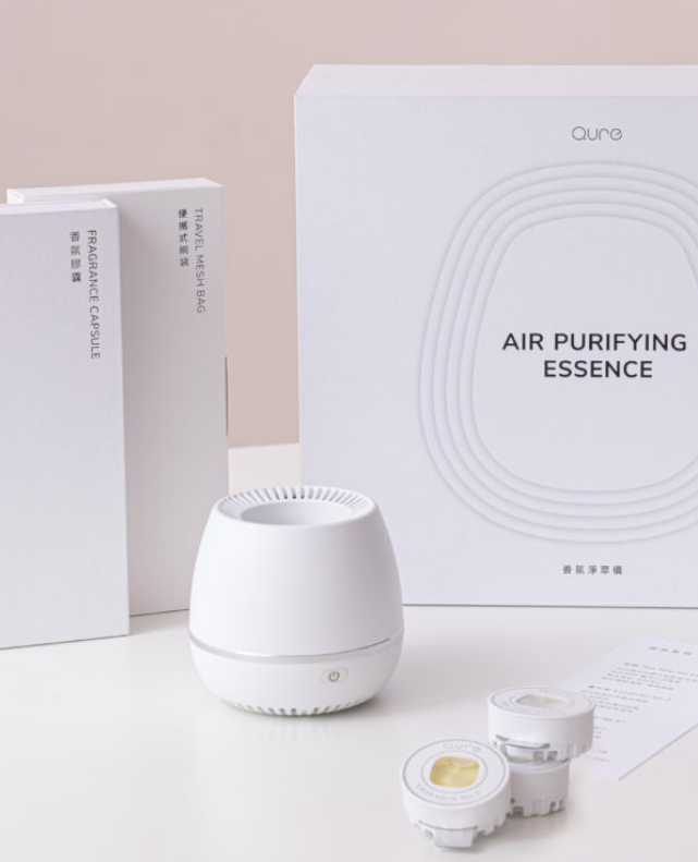QURE 香氛淨萃儀 - 1台香氛機+6入替換淨萃精油膠囊