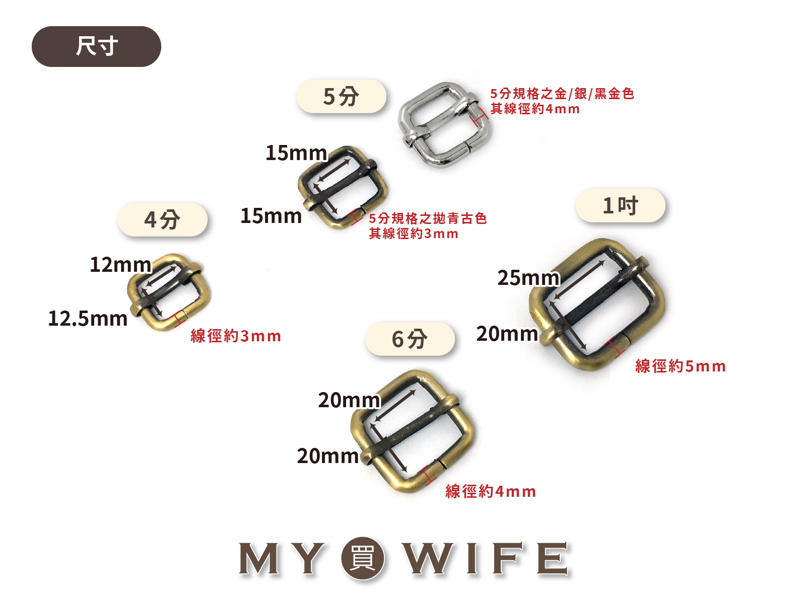 粗線徑日型環(活動環)_4色7規格【O07-1】【O07-2】