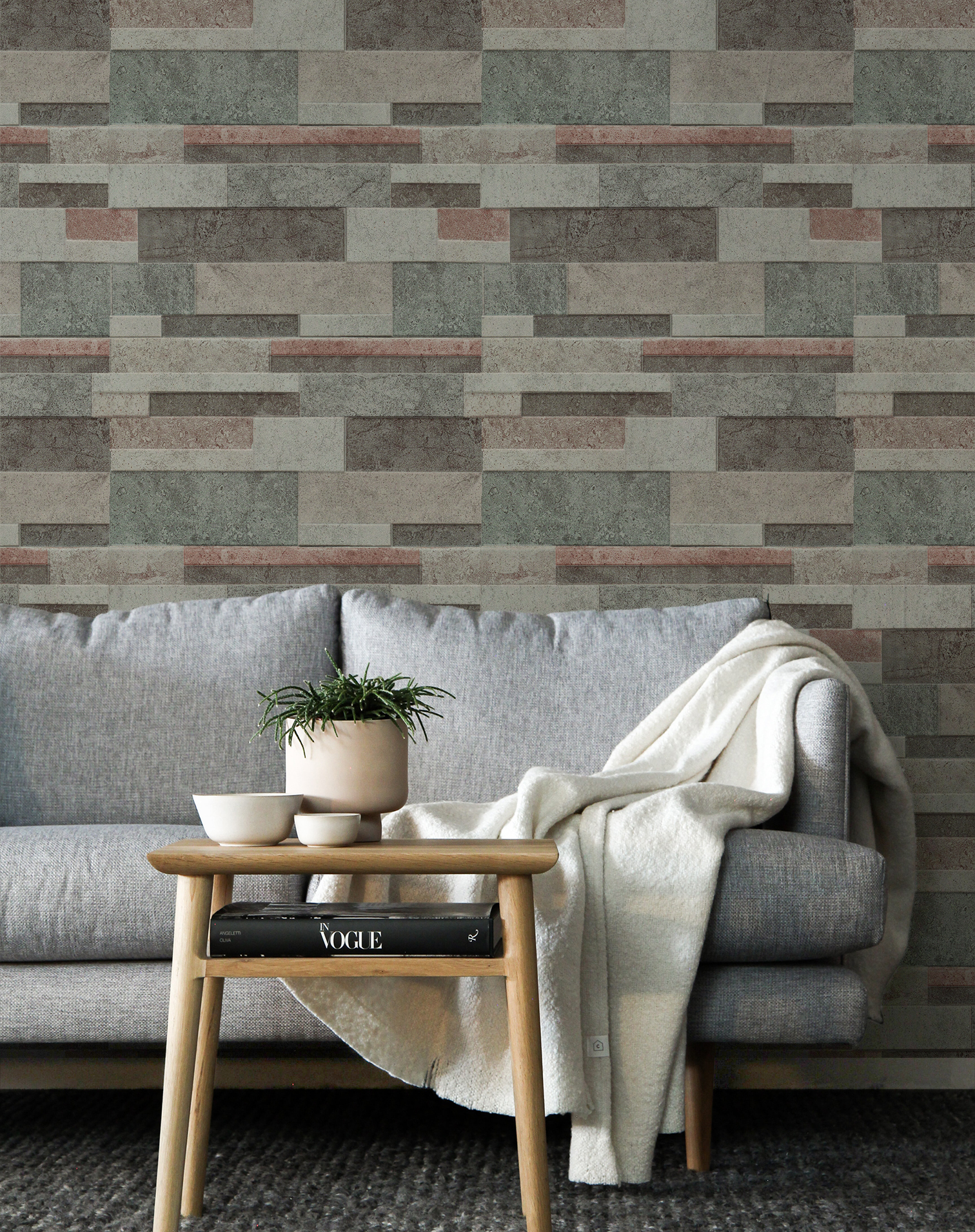 美牆壁布//都柏林石磚(約1.5坪/捲)