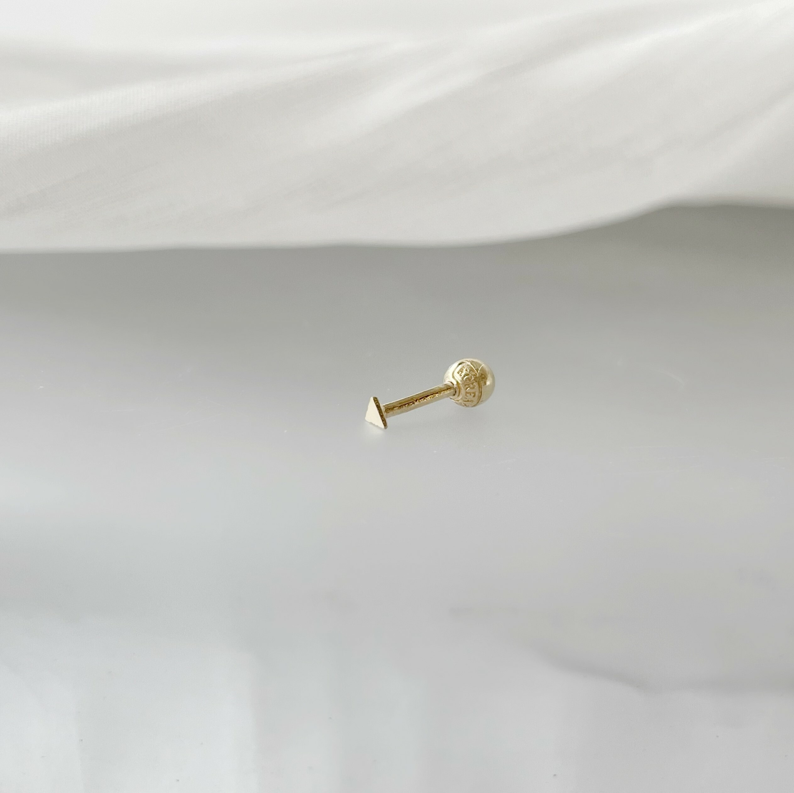 14K Tiny小三角轉珠耳環