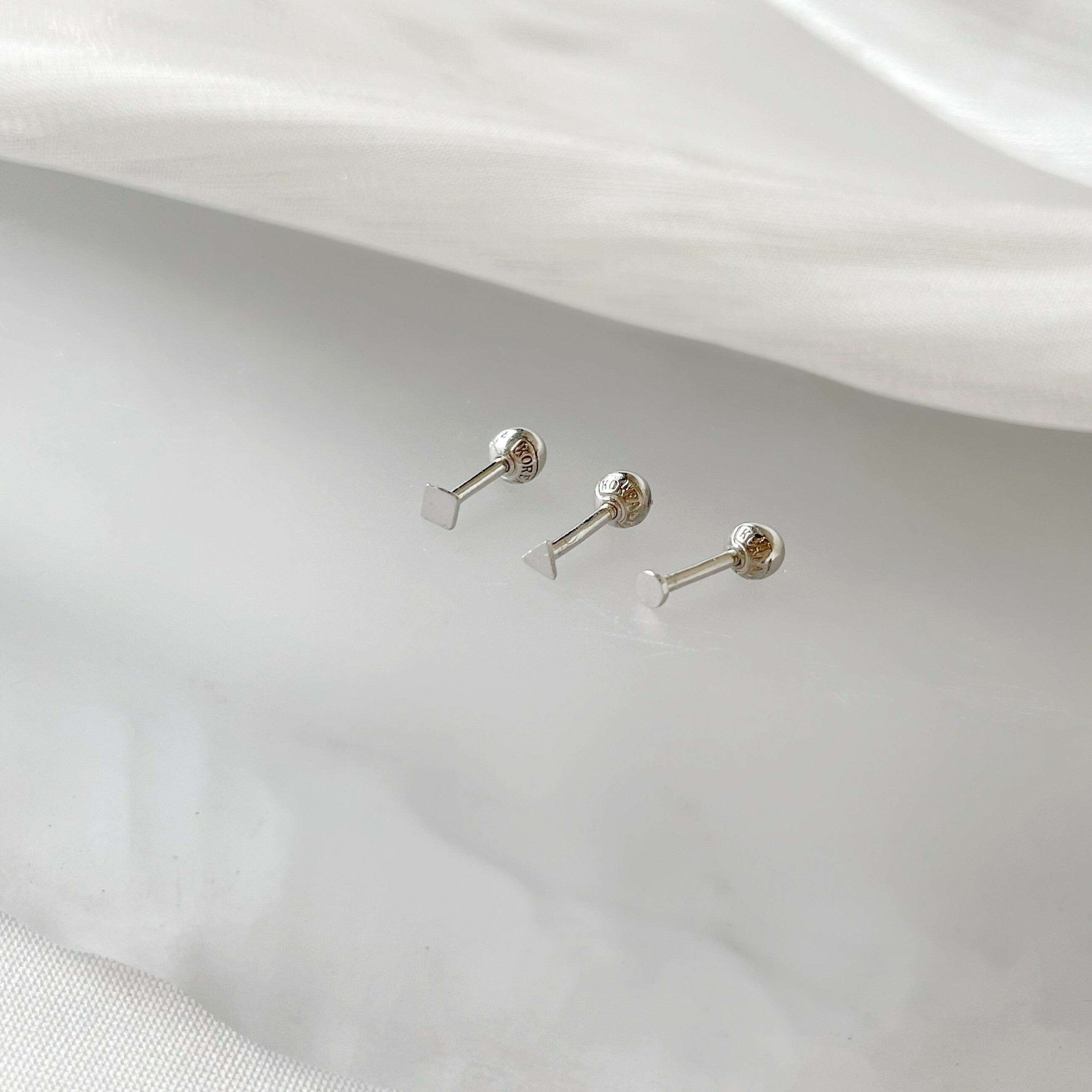 14K Tiny小方轉珠耳環