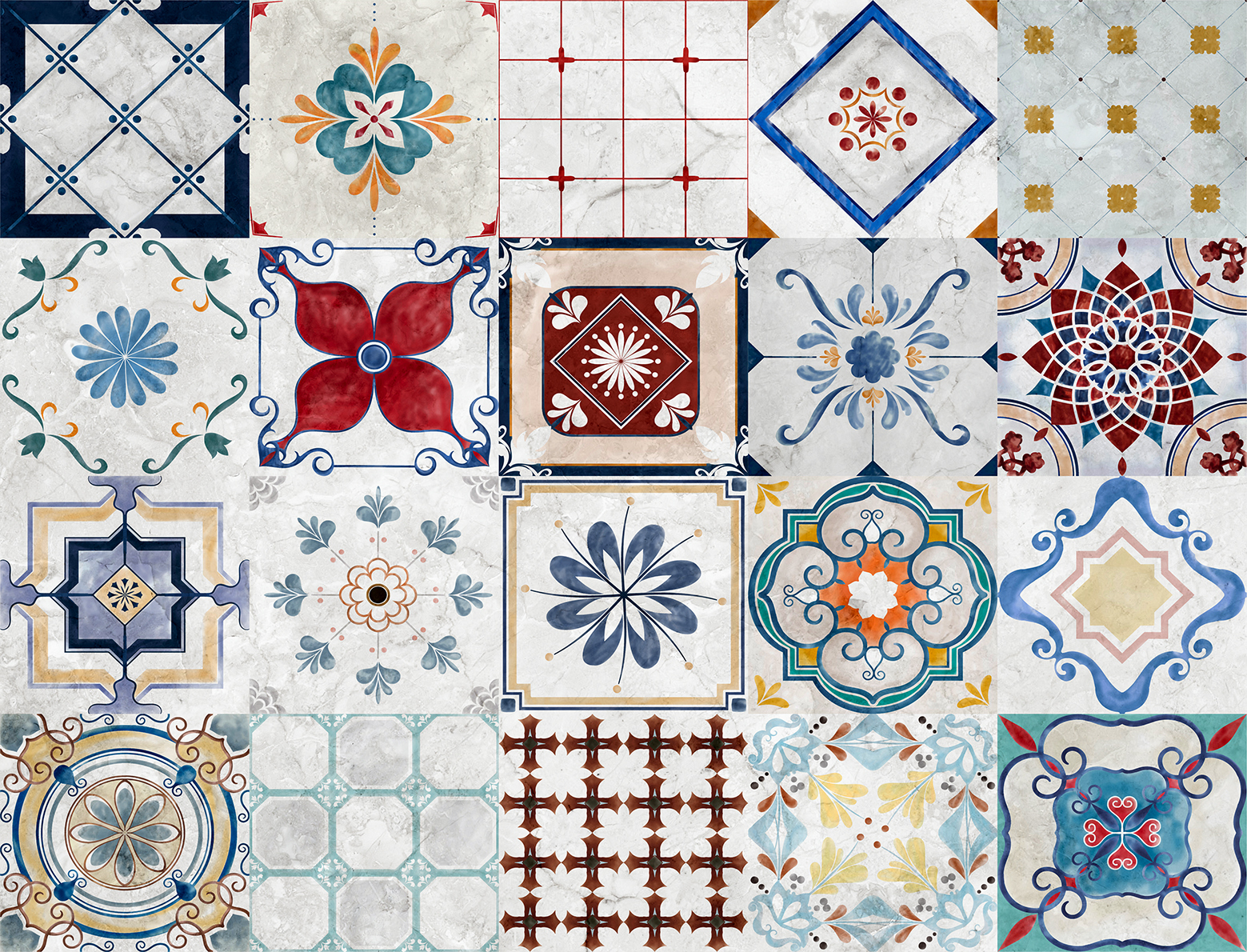 美牆壁布//摩洛哥花磚(約1.5坪/捲)