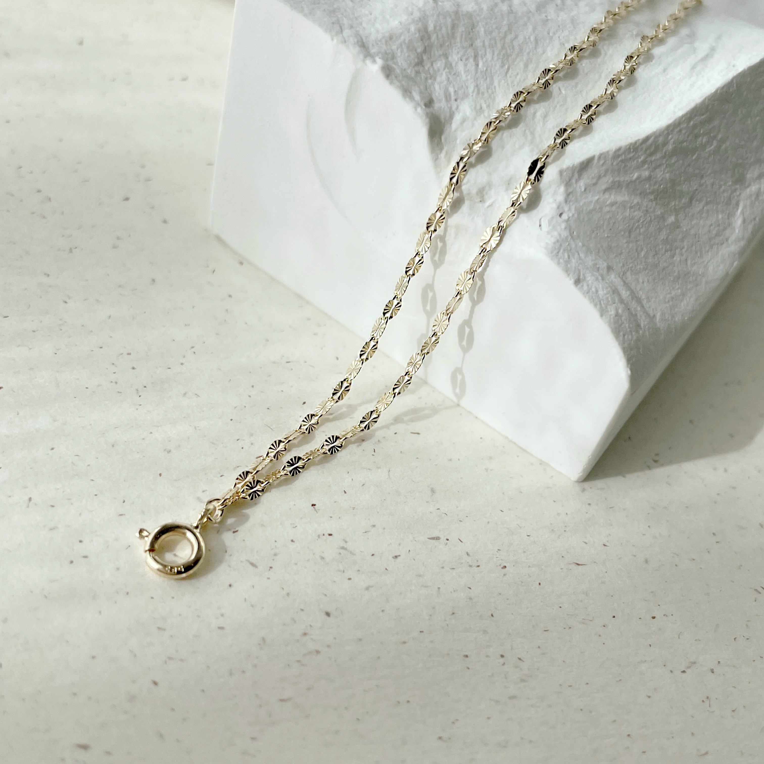 14K雙層切花金片手鏈