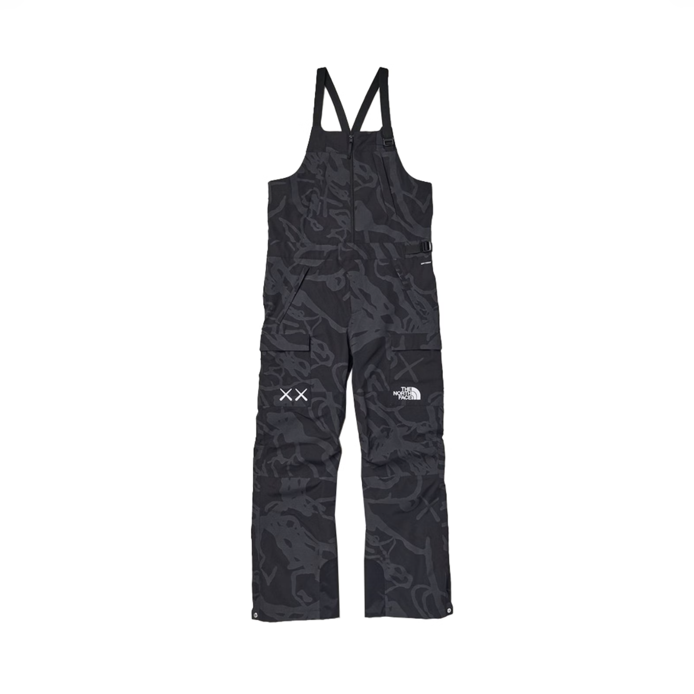 THE NORTH FACE X KAWS FREE RIDE BIB 吊帶長褲 黑迷彩-NF0A7WLR