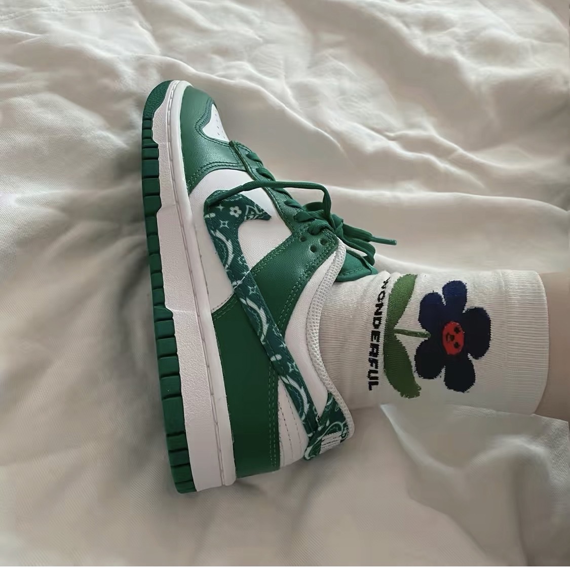 Nike Dunk Low "Green Paisley" 綠白變形蟲 (DH4401102)