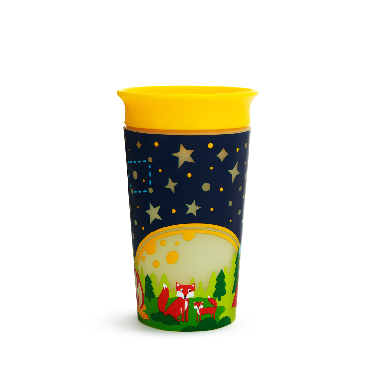 360度繽紛夜光防漏杯266ml-黃