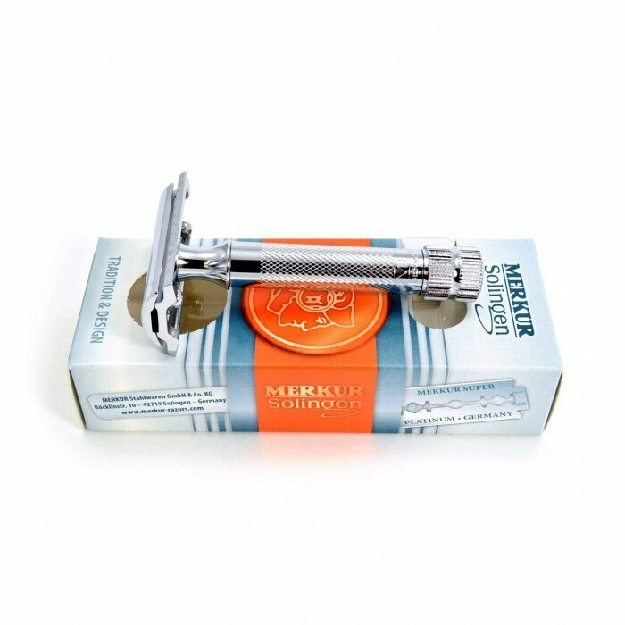 德國 Merkur 34C 短柄鉻銀安全刮鬍刀