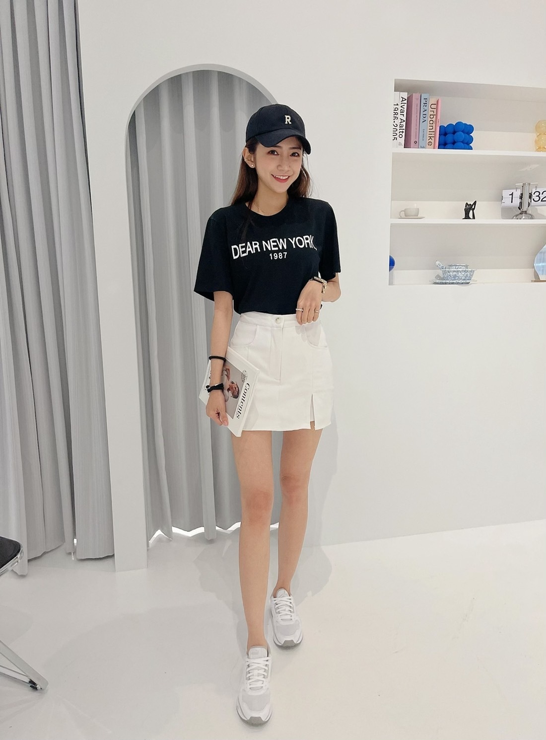 🔥02.23直播新品］💥春夏必收強款］🇰🇷正韓超可愛百搭英文字透氣棉t（百搭黑/三色）