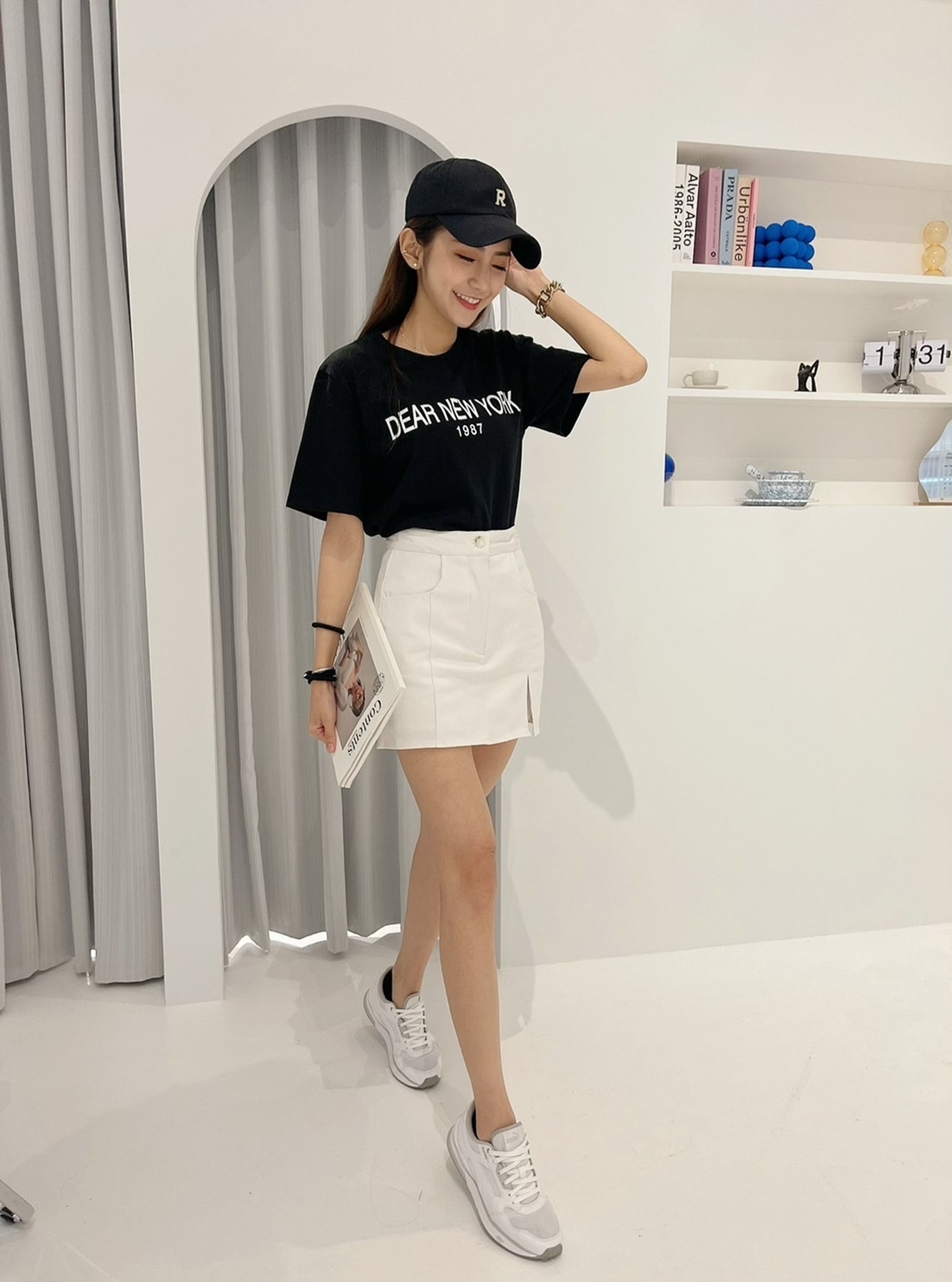 🔥02.23直播新品］💥春夏必收強款］🇰🇷正韓超可愛百搭英文字透氣棉t（百搭黑/三色）