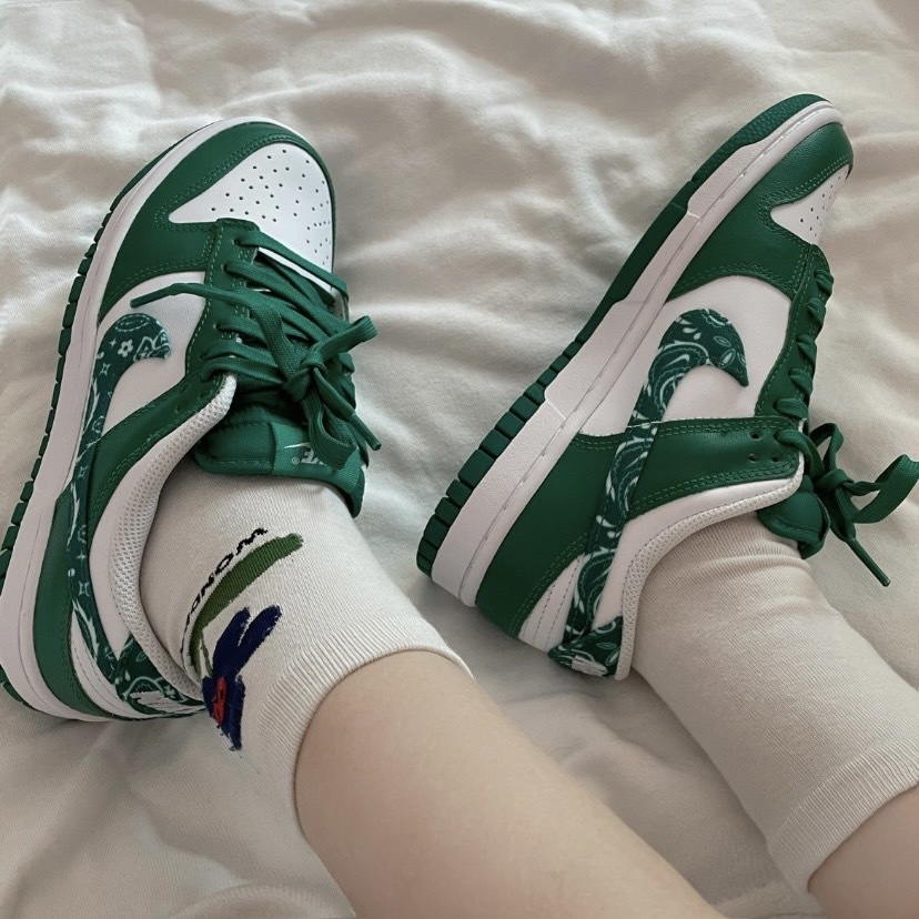 【現貨】NIKE DUNK LOW 腰果花 變形蟲 白綠