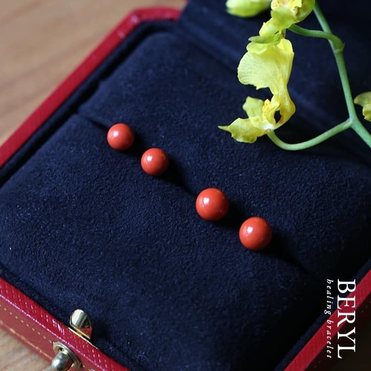 小吉祥硃砂純銀耳環