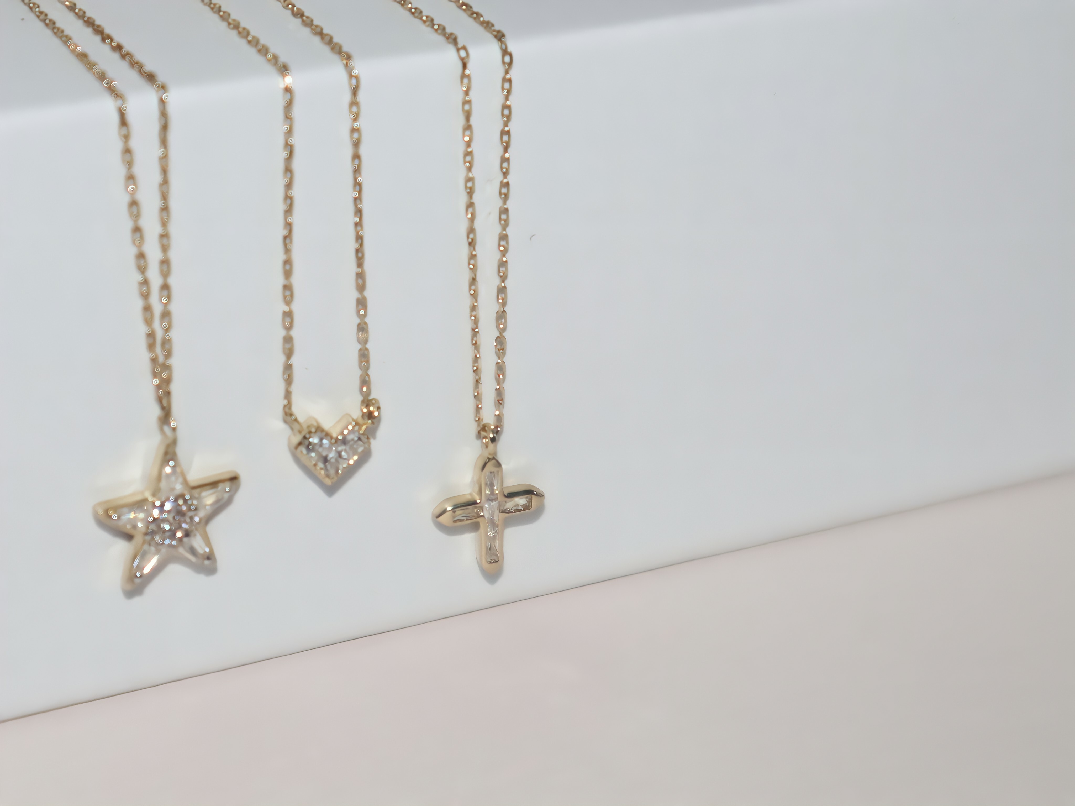 10K/微光晨曦-十字微光項鍊