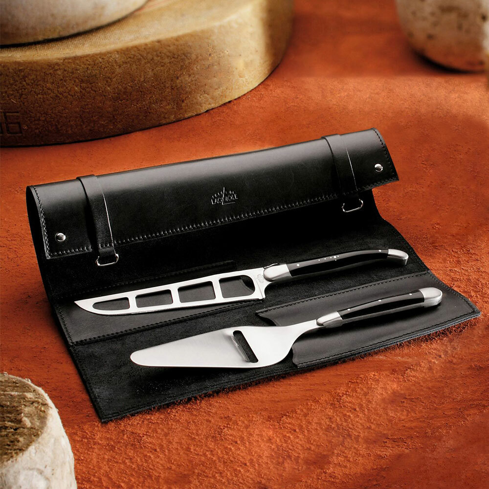 FORGE DE LAGUIOLE | 黑檀木 | Barthelemy 起司刀2件組(附皮套)