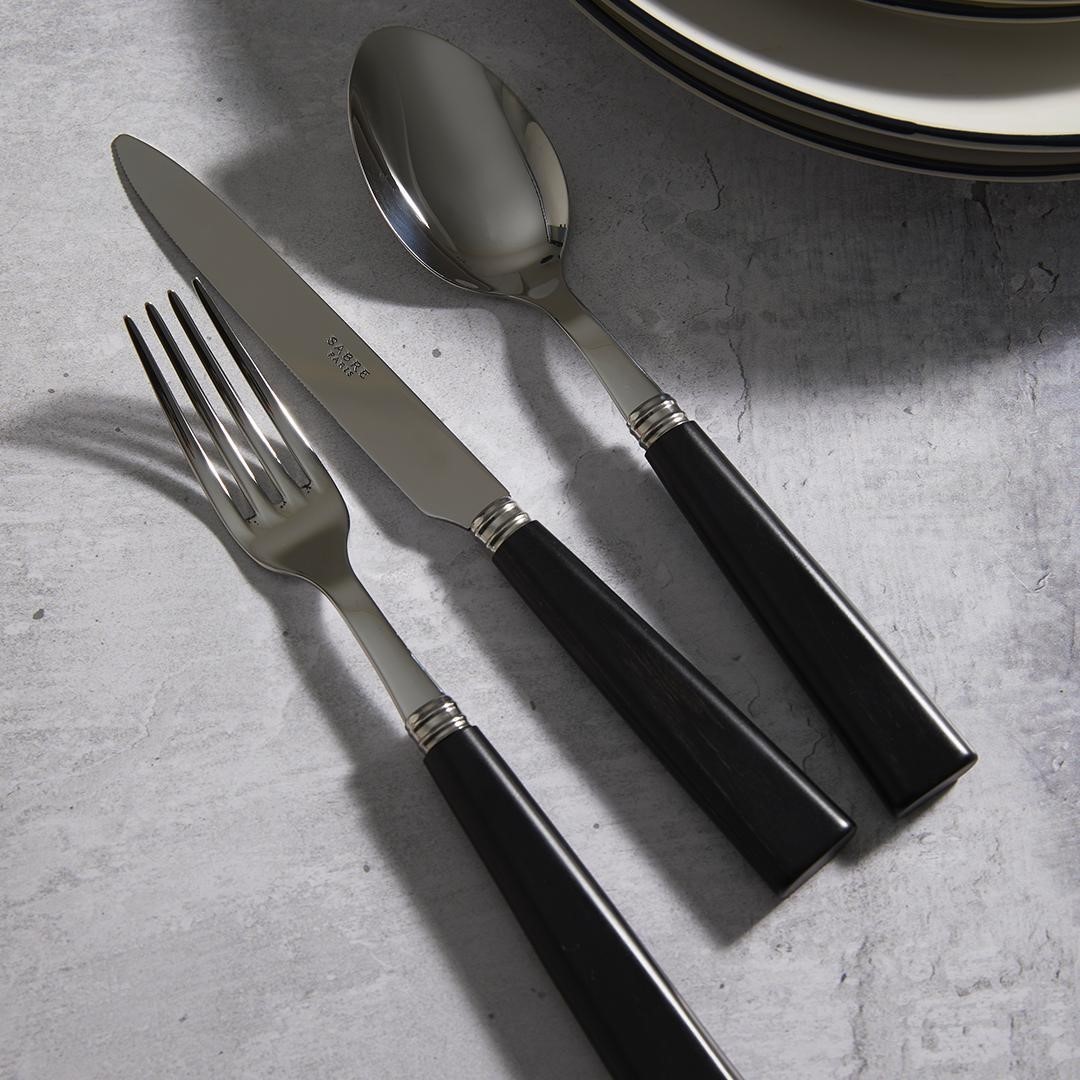 SABRE | Katmandou 尼泊爾銀器系列 | 排餐刀肉叉組 | 黑木