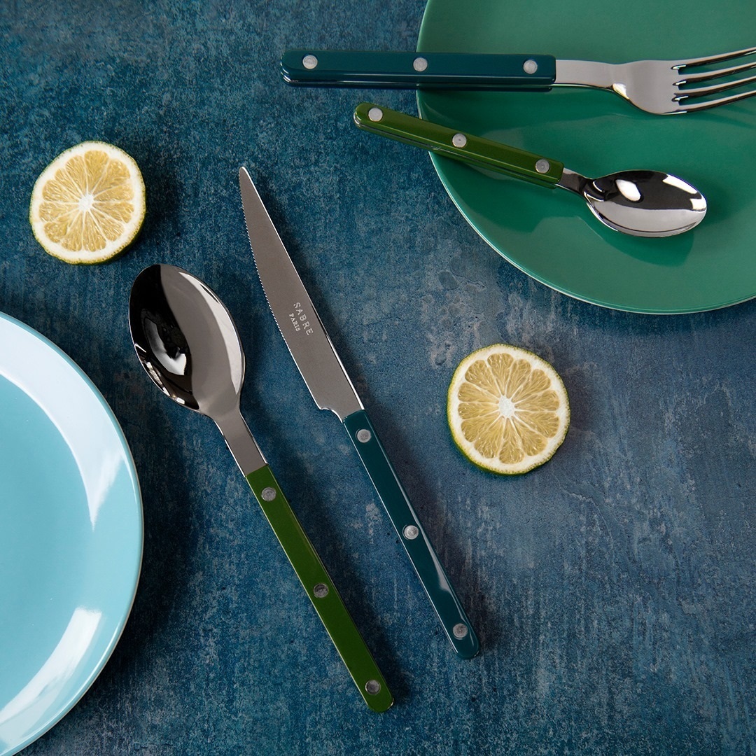 SABRE | Bistrot 復古酒館鈕扣系列 | 24件組 | 亮面 | 湖水綠