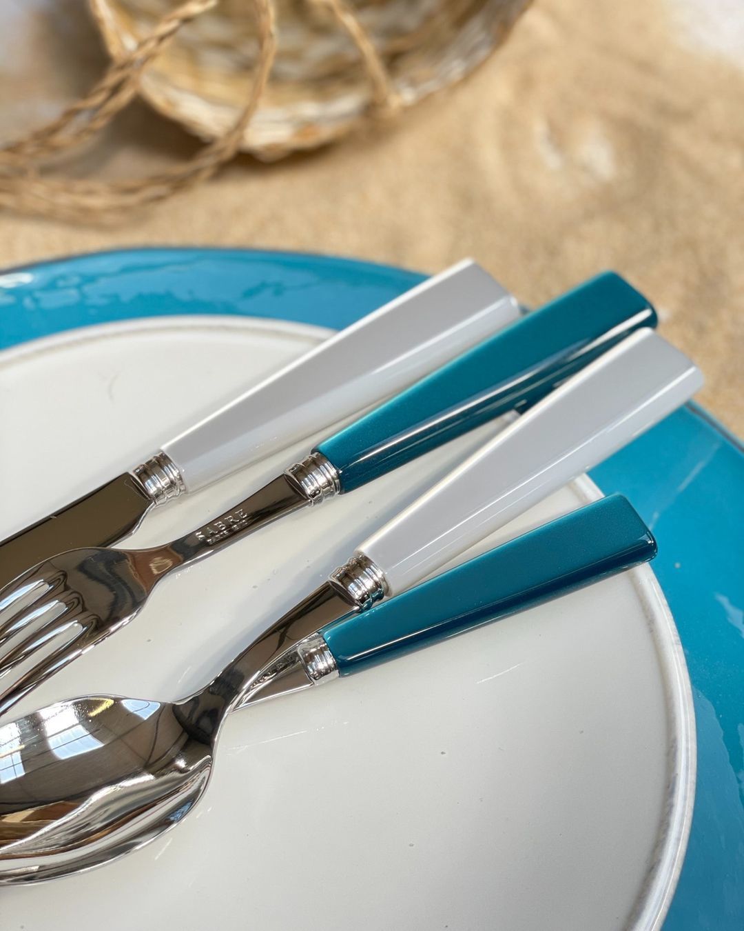 SABRE | Icone 60s 風華年代 | 魚肉配餐用刀叉組 | 藍綠