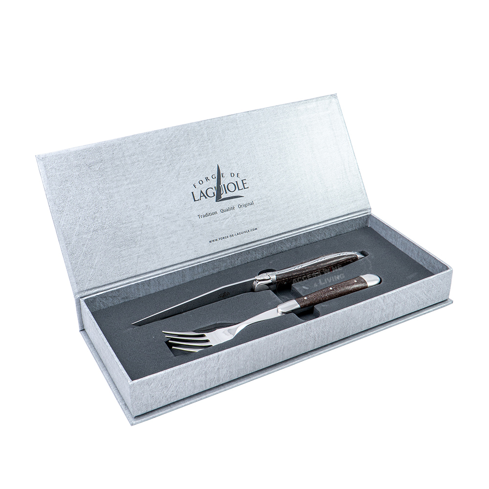 FORGE DE LAGUIOLE | 白蠟木握柄刀、叉組 [ 適用洗碗機材質 ]