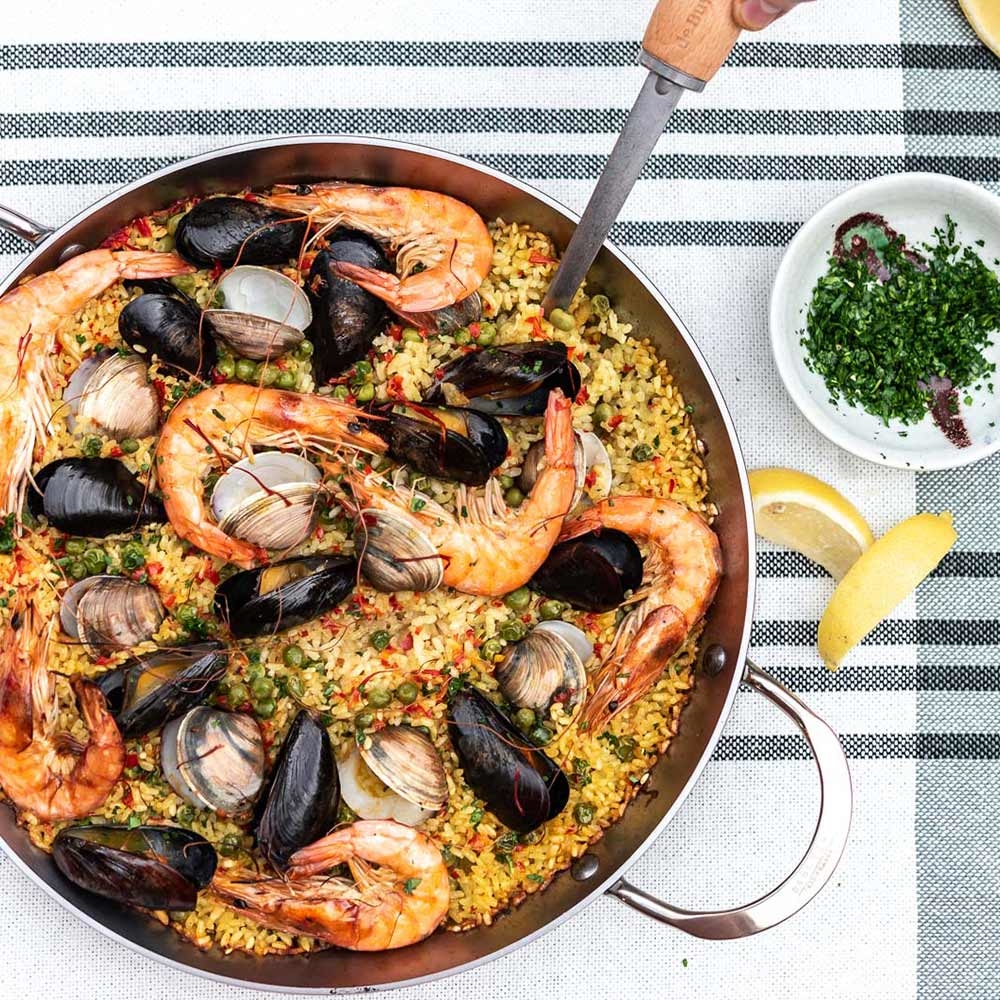 原礦蜂蠟鐵鍋 l 雙握耳平底鍋/西班牙海鮮燉飯鍋