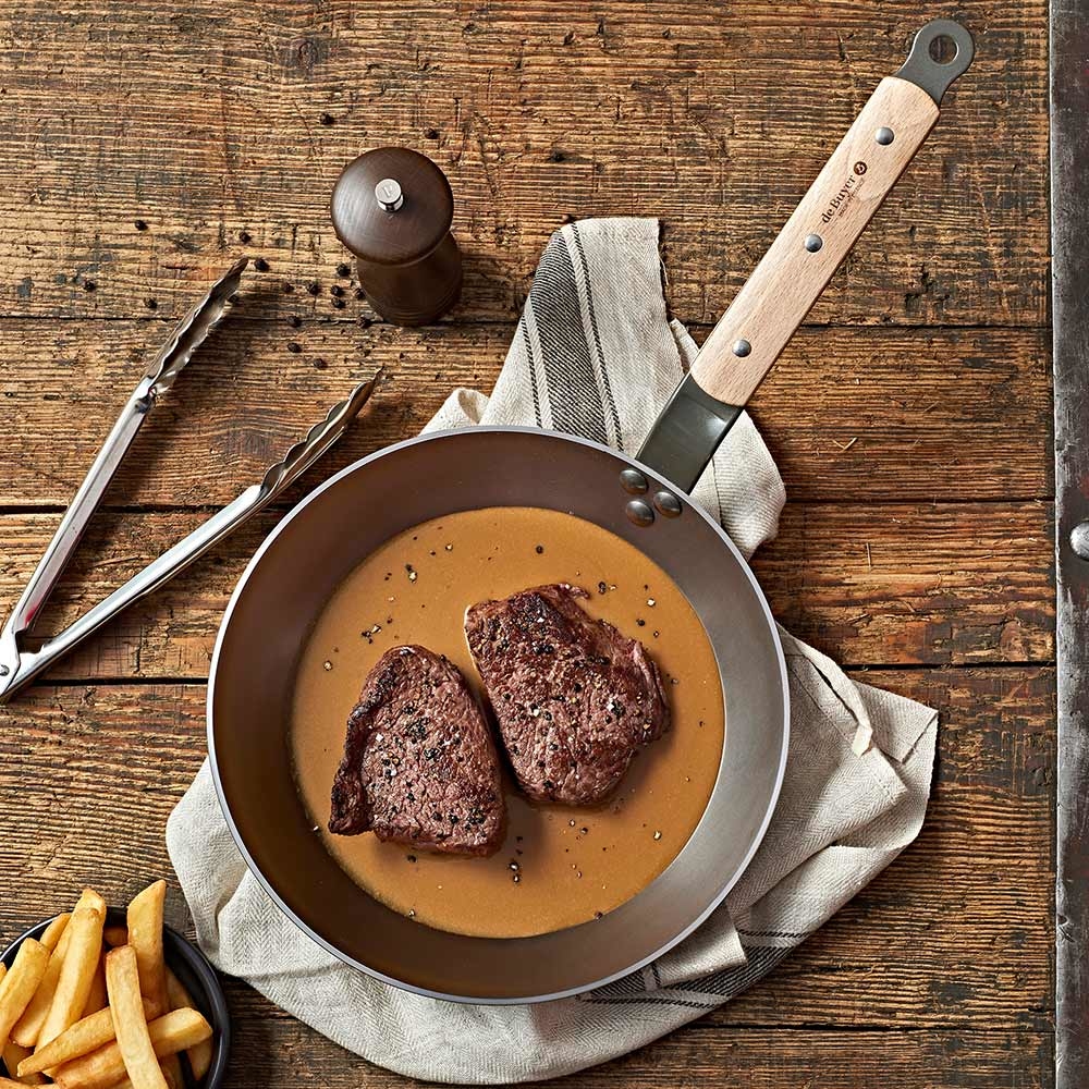 原礦蜂蠟鐵鍋 l 蜂蠟木柄深煎炒鍋