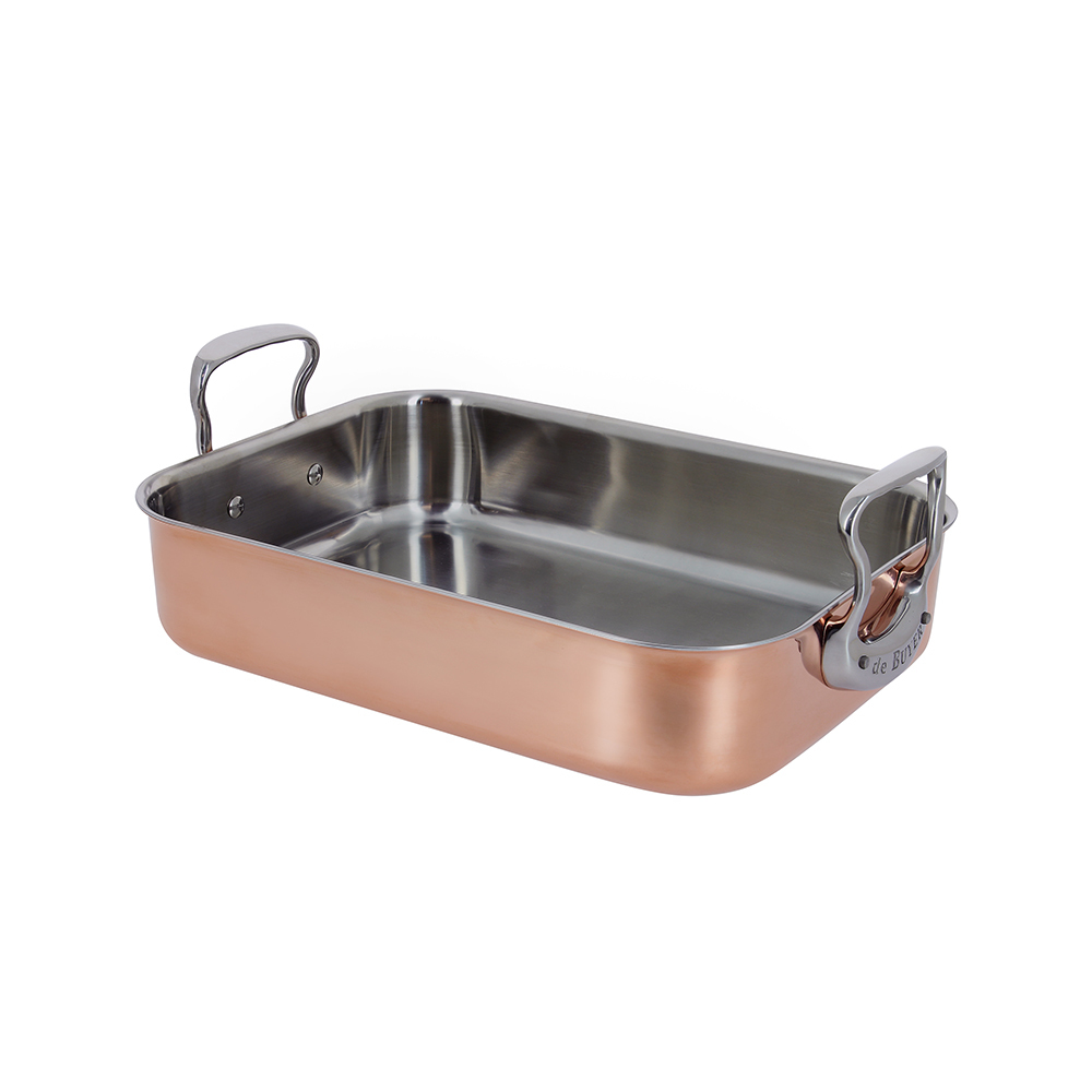 Inocuivre 系列 l 不鏽鋼柄雙耳長方銅烤盤